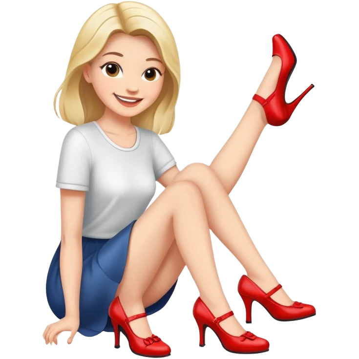 mujer enamorada de sus zapatos emoji