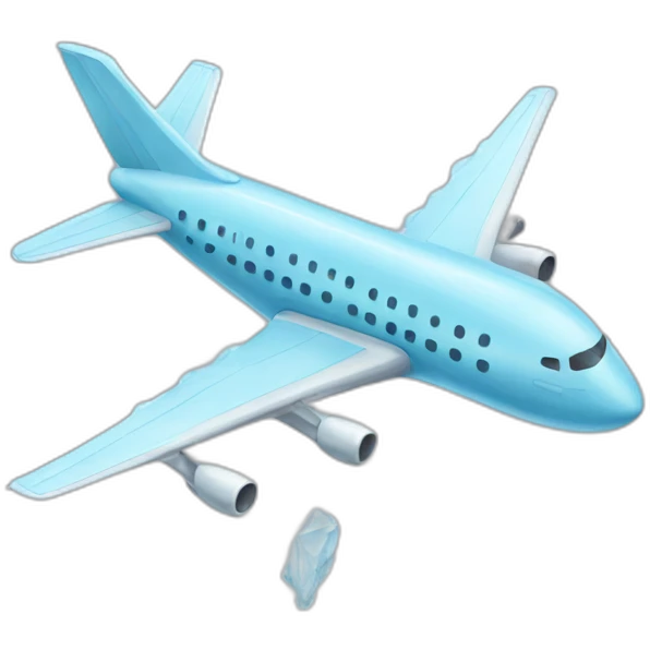 Airplane covered in ice emoji