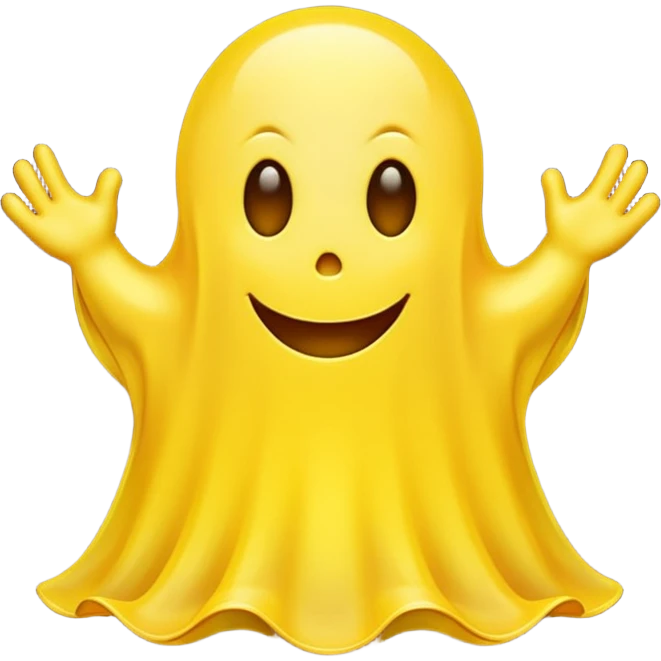 cartoon yellow ghost with a wavy bottom emoji