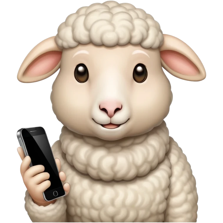 pecora con un telefono emoji