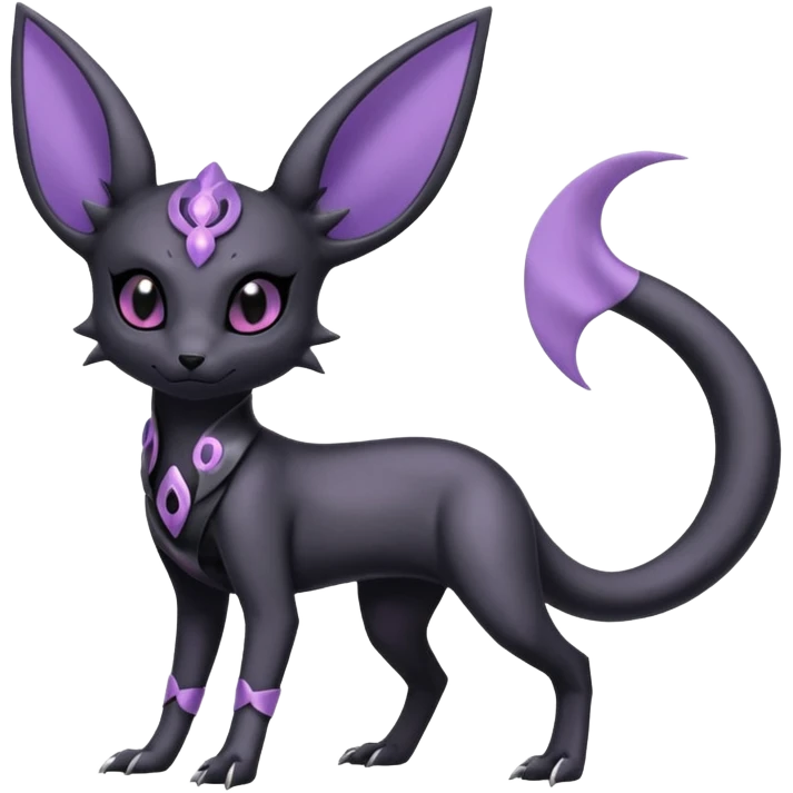 Shiny Dark Edgy Gothic Gloomy Futuristic Salandit-Umbreon-Espeon-Hybrid (Full body) emoji