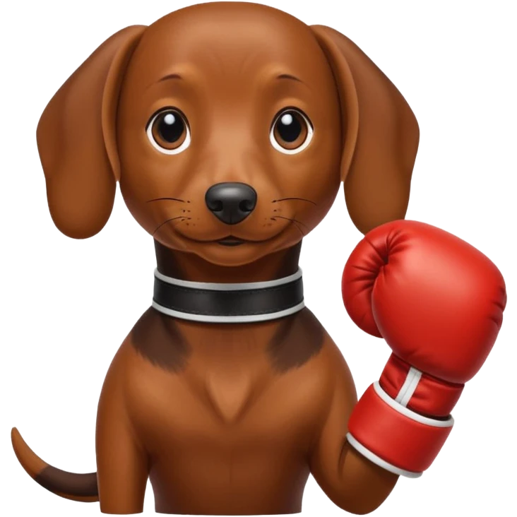 Boxing with a dachshund  emoji