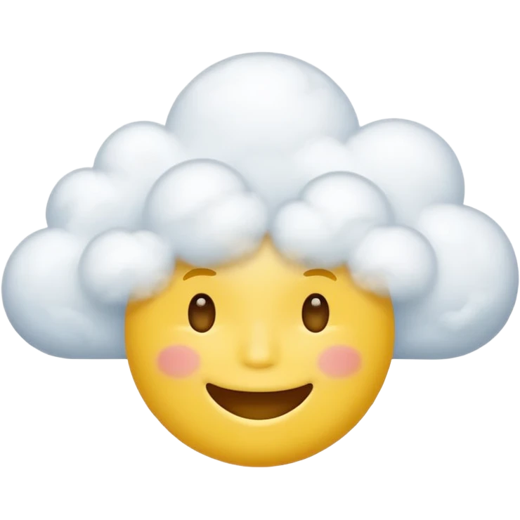 Yellow circle face covered in clouds cover a mouth add clouds on face emoji