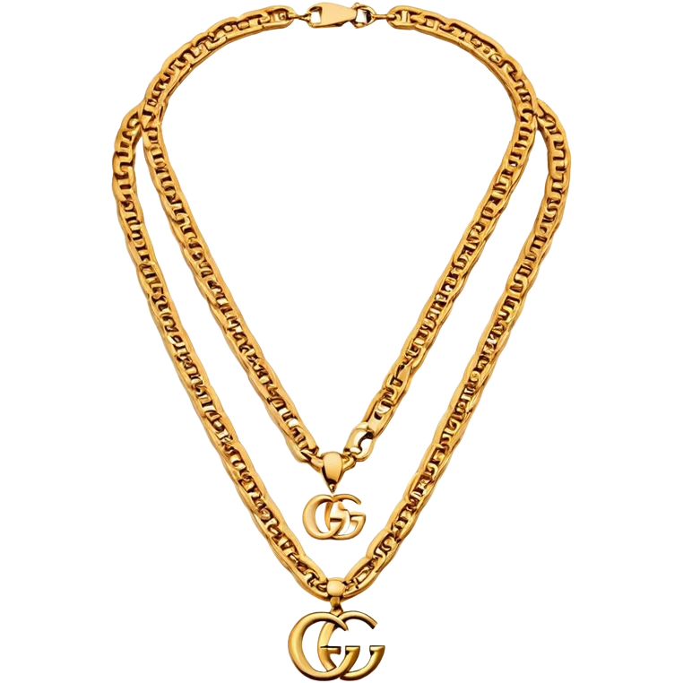luxury gold Gucci chain necklace emoji