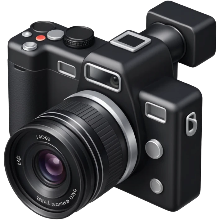 Draw a photo camera using an isometric camera with a High-Angle Shot. emoji
