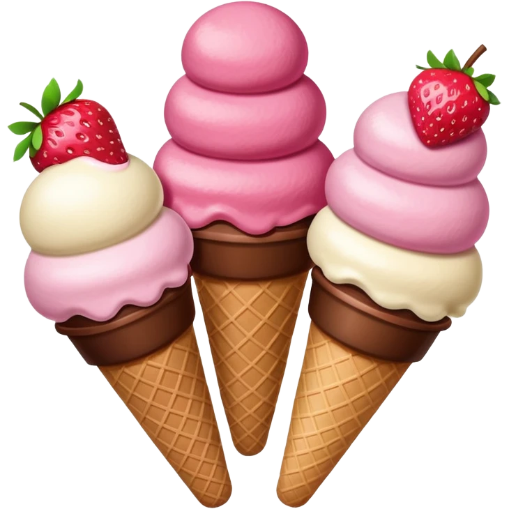 Neapolitan ice cream scoops emoji