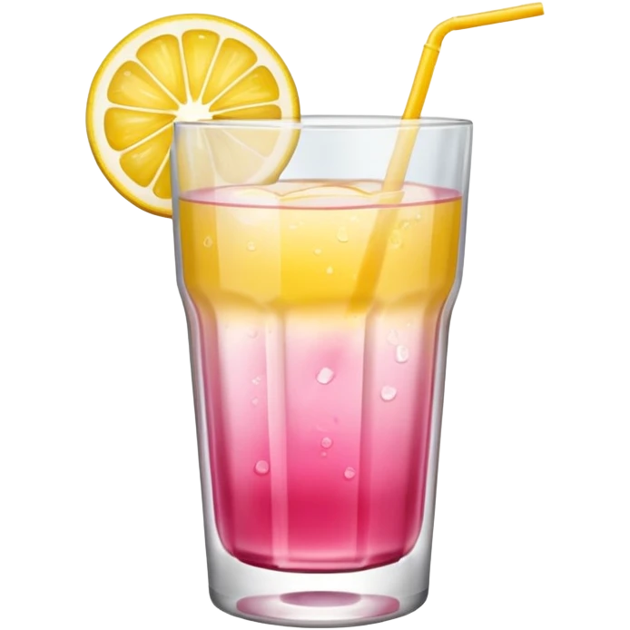 half pink half yellow color drink  emoji