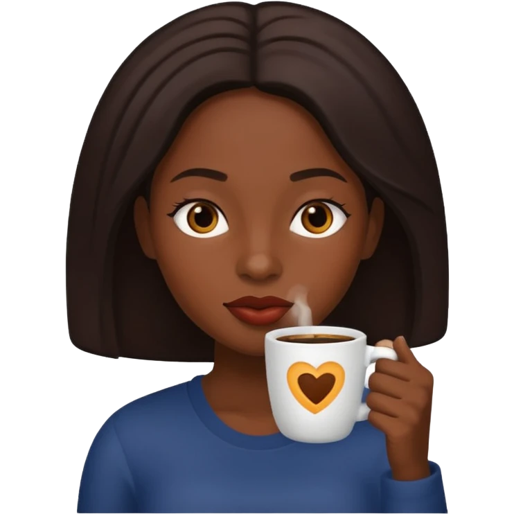 black woman sipping coffee emoji