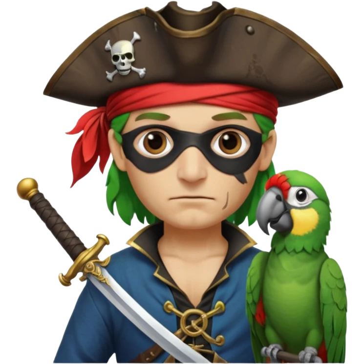 pirate and parrot emoji