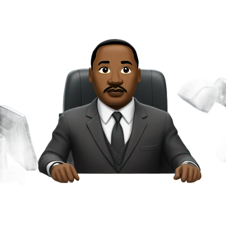 Martin Luther king working at the computer store emoji