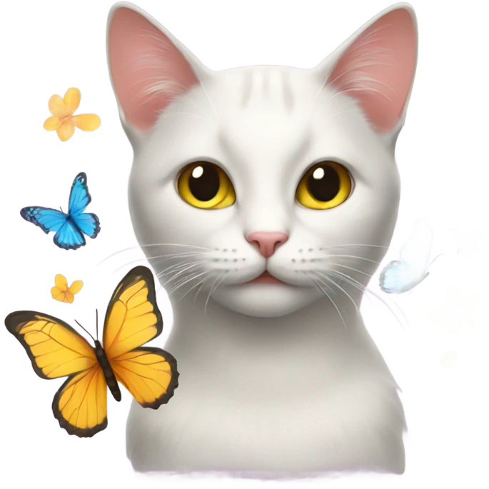 cat with butterflies emoji