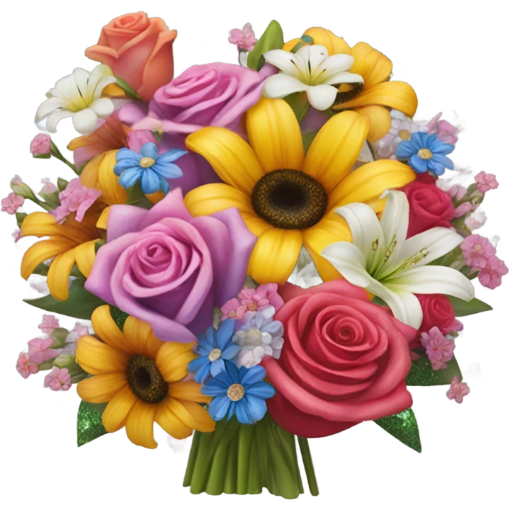Sparkly flower bouquet  emoji