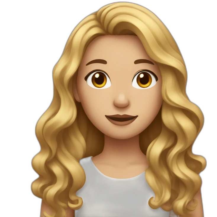 girl with wavy brown hair and blonde strands emoji