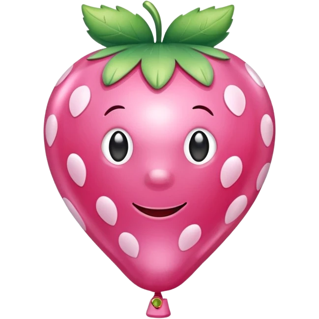 pink Strawberry , balloon style, shiny, inflated look emoji