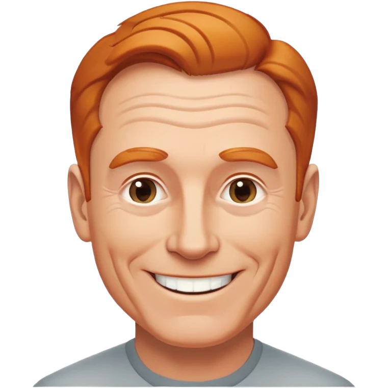 smiling older white man, fit physique, receding ginger hair, approachable look emoji