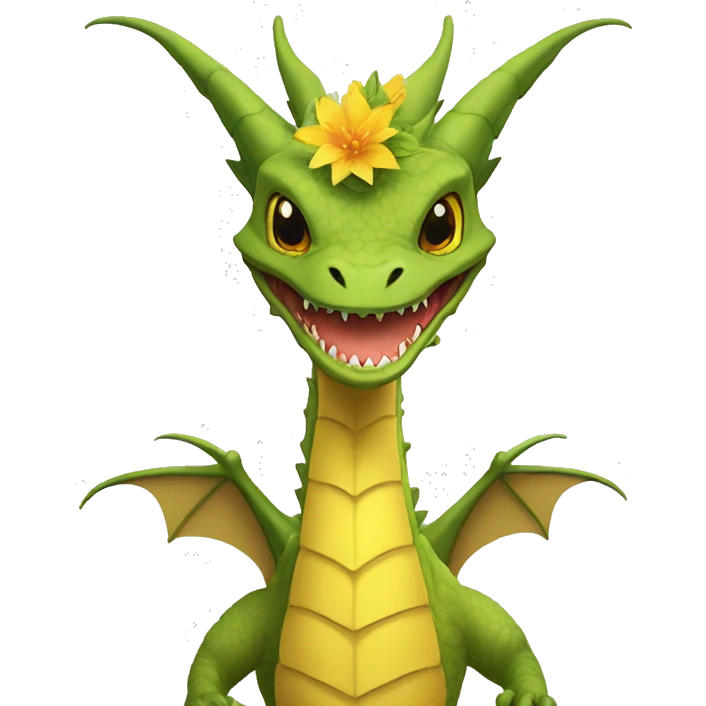 king ghidorah holding flower emoji