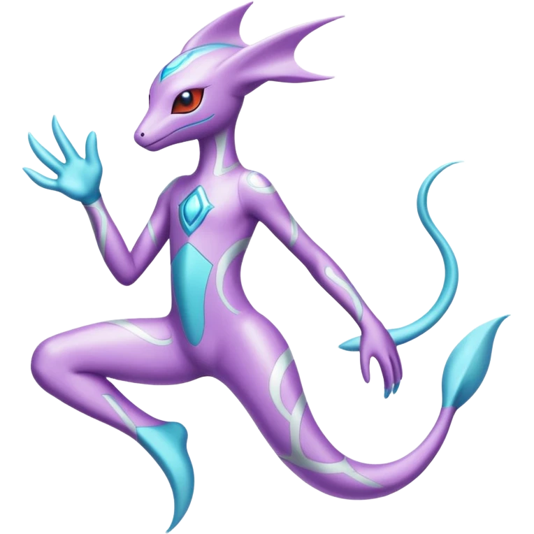Patterned Lilac Aquatic Deoxys-Reshiram-god emoji