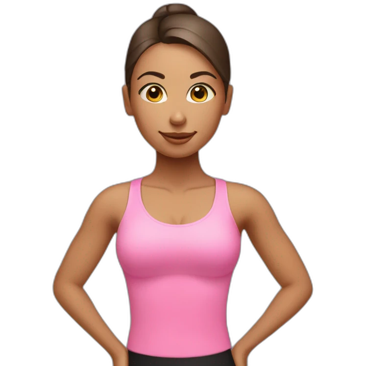 pilates girl in pink emoji