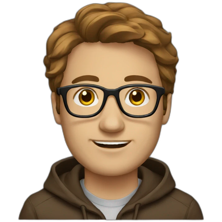 it specialist man glasses brown hair hoodie emoji