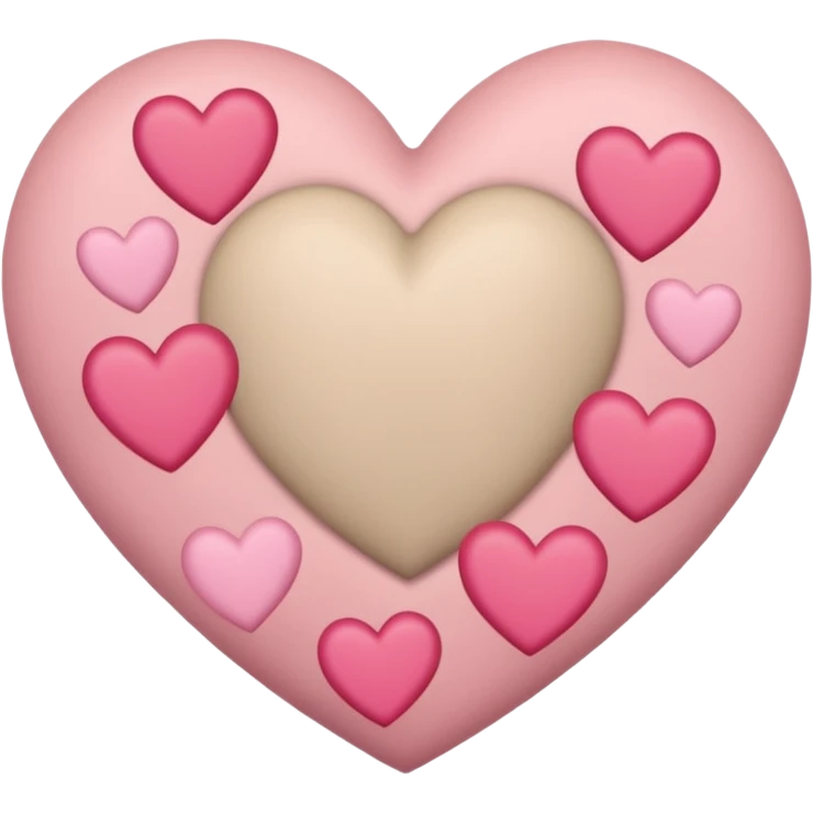Soft beige heart with other hearts around it emoji