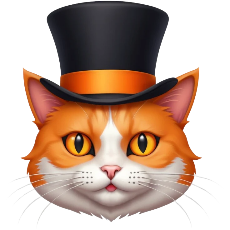 evil cat with a top hat emoji