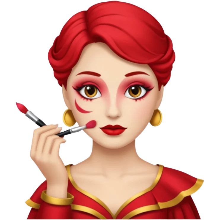 theater player doing make up emoji