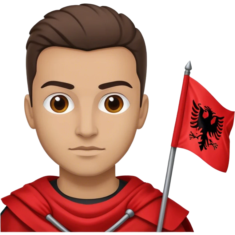 hero holding albanian flag emoji
