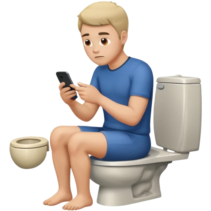 Mann während dem kacken am handy emoji