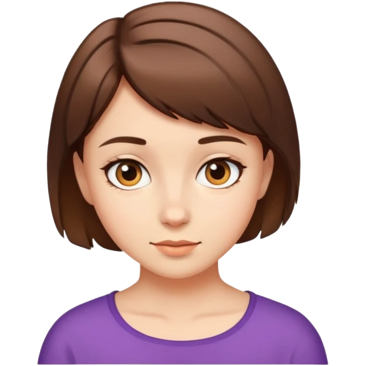 Kısa ve kahverengi saçlı kız  emoji