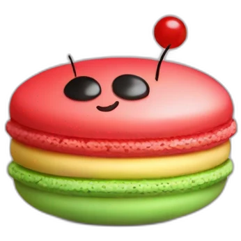 macaron with colors of ladybug emoji