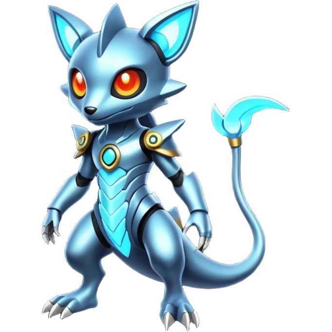 Modern Cyber Lombax-Fakémon-creature, full body emoji