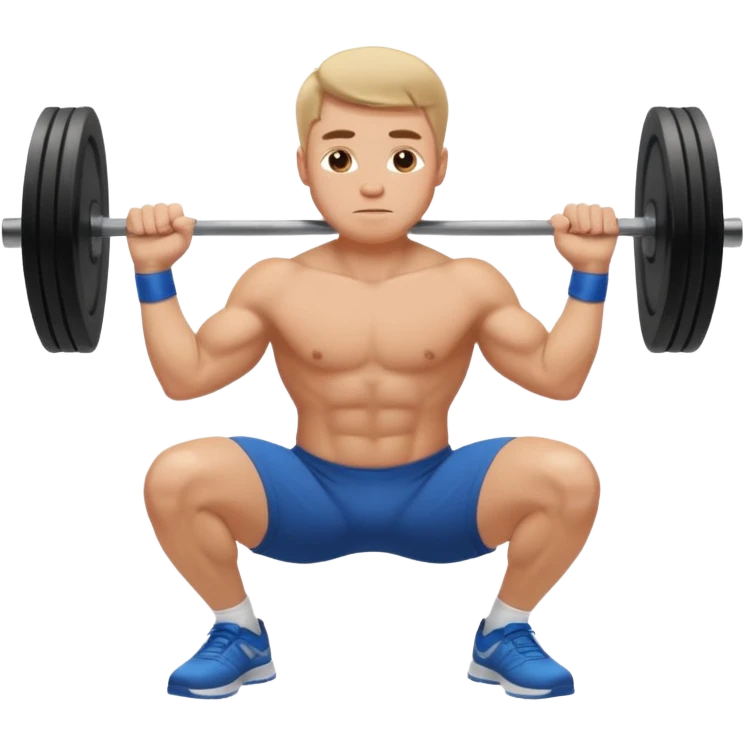 white man doing squat workout emoji