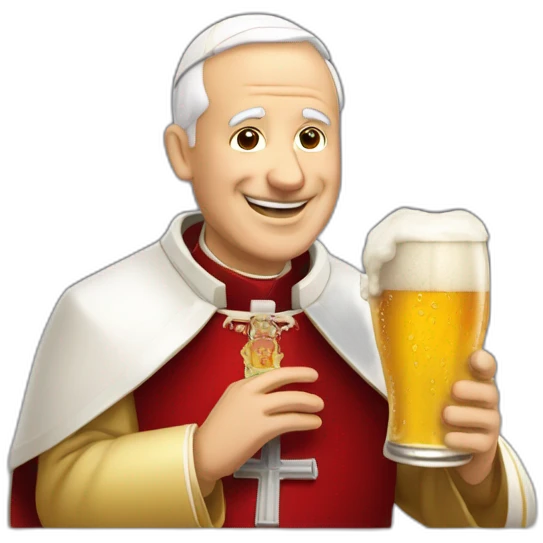 le pape qui boit une bierre emoji