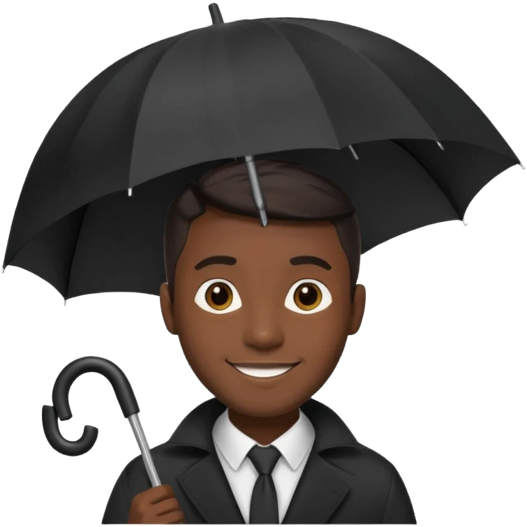 HOLDİNG UMBRELLA BLACK MAN emoji
