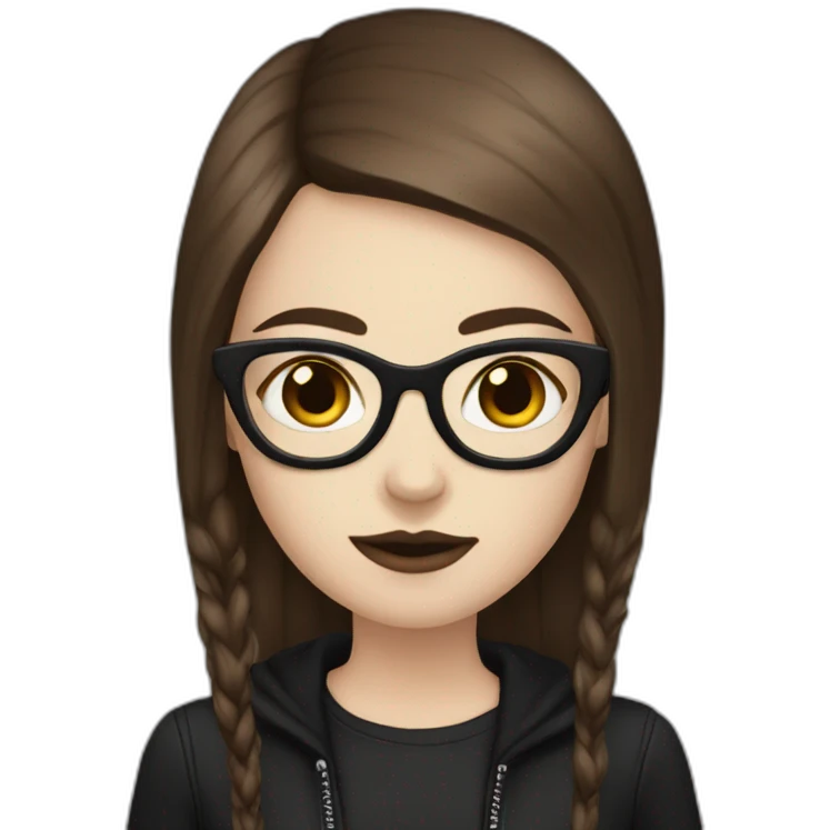Tall-white-goth-girl-brown-hair-with-glasses emoji