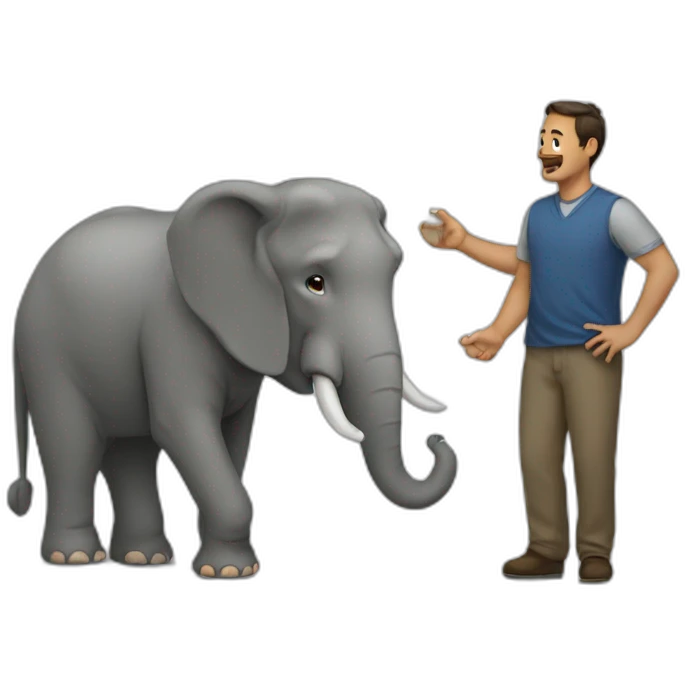 man and elephant emoji