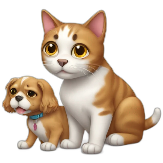 Cat with dog  emoji