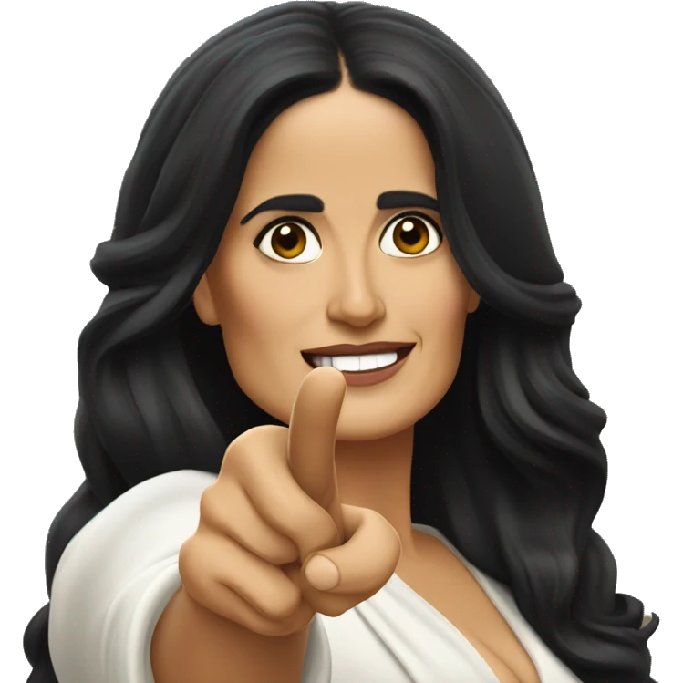 Salma Hayek pointing  emoji