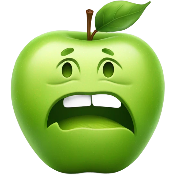 sad green apple emoji