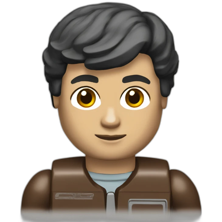 brunette short hair brown eyes lego man emoji