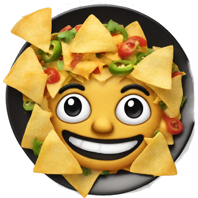 Small Smile Supreme nachos on a plate emoji