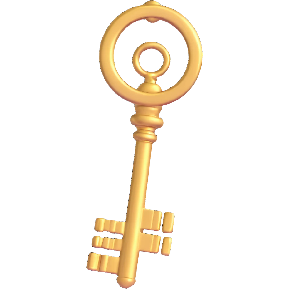 golden antique key emoji