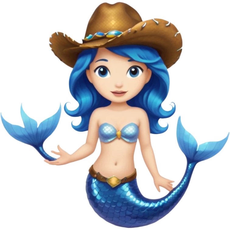 Mermaid wearing a cowboy hat emoji