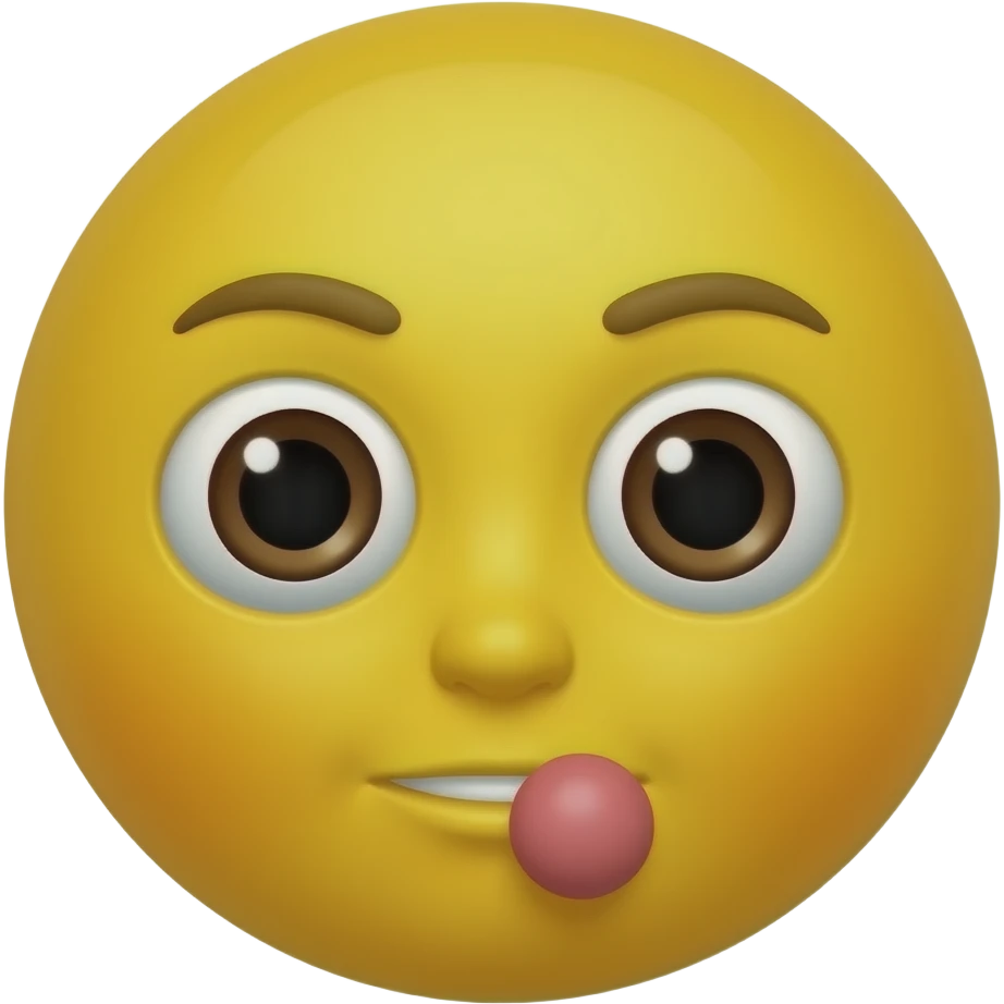 Créer un emoji jaune mangeant un chewing-gum avec la boule chewing-gum emoji