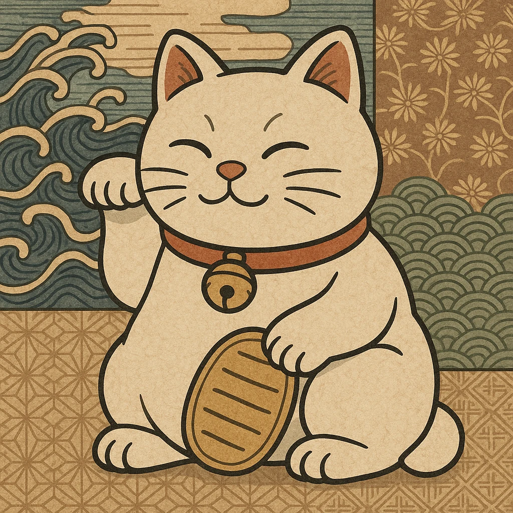 white lucky cat emoji
