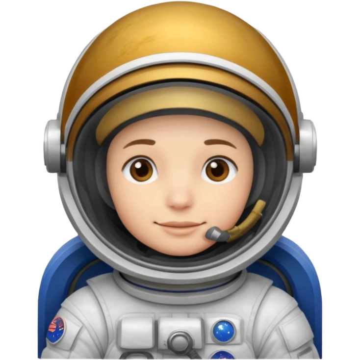 Astronaut with closed helmet rides planets emoji