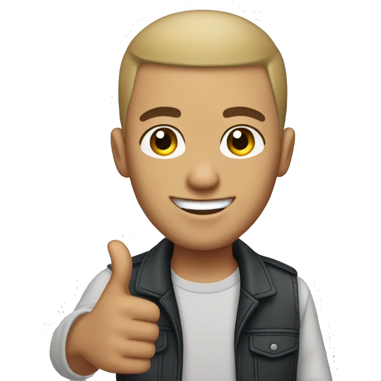 Male light skin with buzzcut hair and glas es give a thumbs up emoji