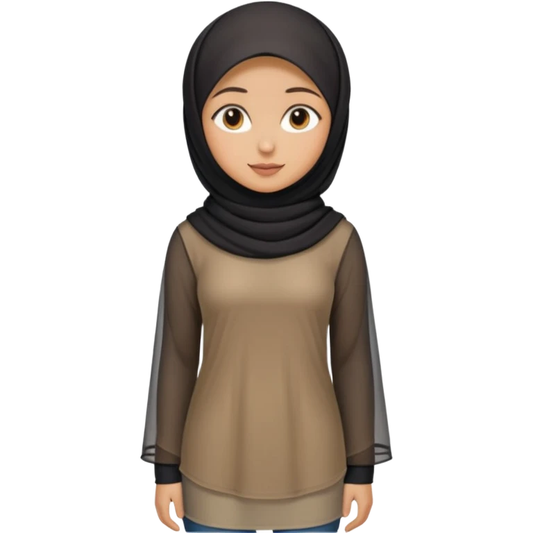 Girl hijab with tits and full body with transparan shirt with tits emoji