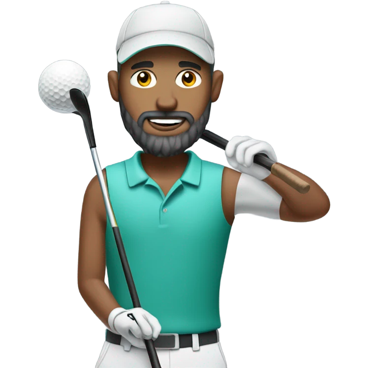 Golfer with salt and pepper hair and beard emoji