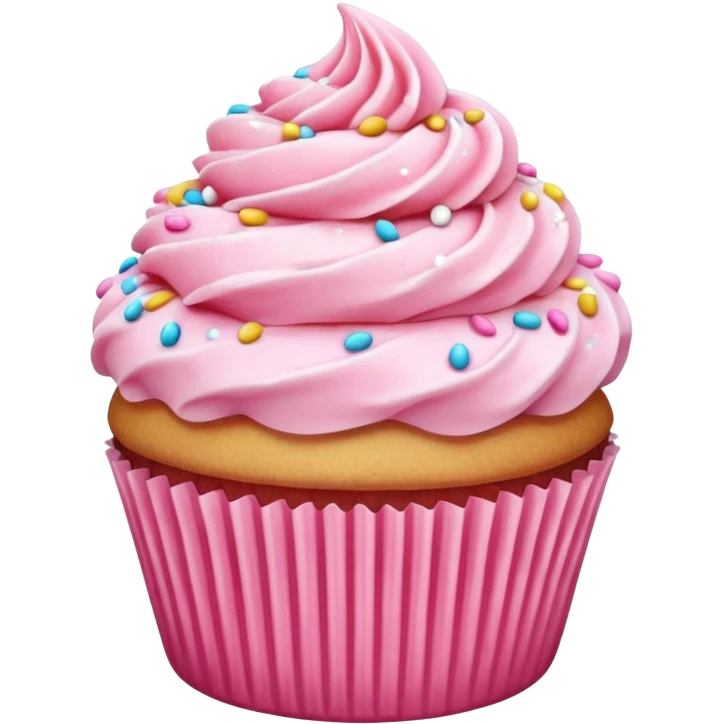 Cupcake with pink icing emoji